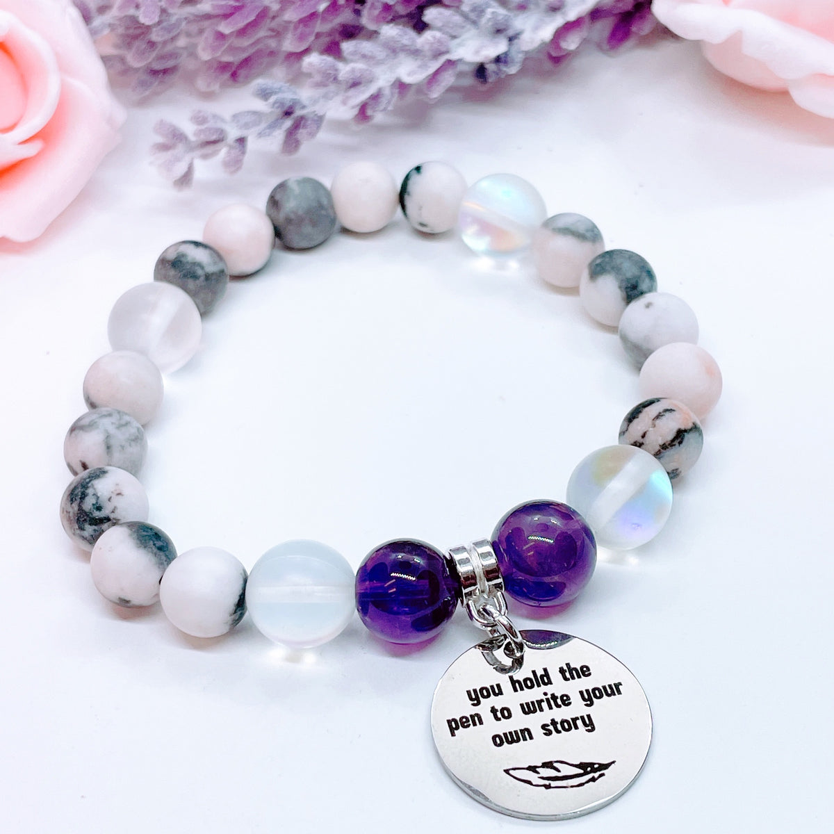 You Hold the Pen to Write Your Own Story Charm Bracelet