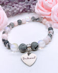 Bridesmaid Sterling Silver Heart Companion Charm Bracelet